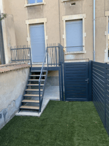 Terrasse Suspendue Nancy – Structure Acier Douglas Clôture Alu Anthracite