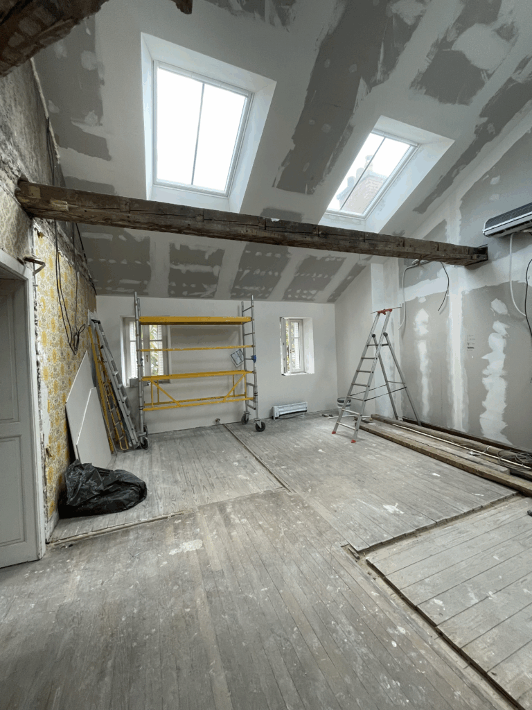 Isolation plâtrerie combles Nancy Centre 120m² fibre bois Skytech MAN OF STYLE pare-vapeur thermique